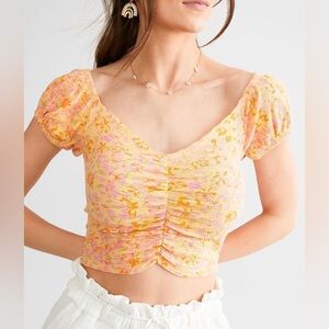 BILLABONG ~ Pretty Sweet Cropped Top Peach Punch NWT Large‎
